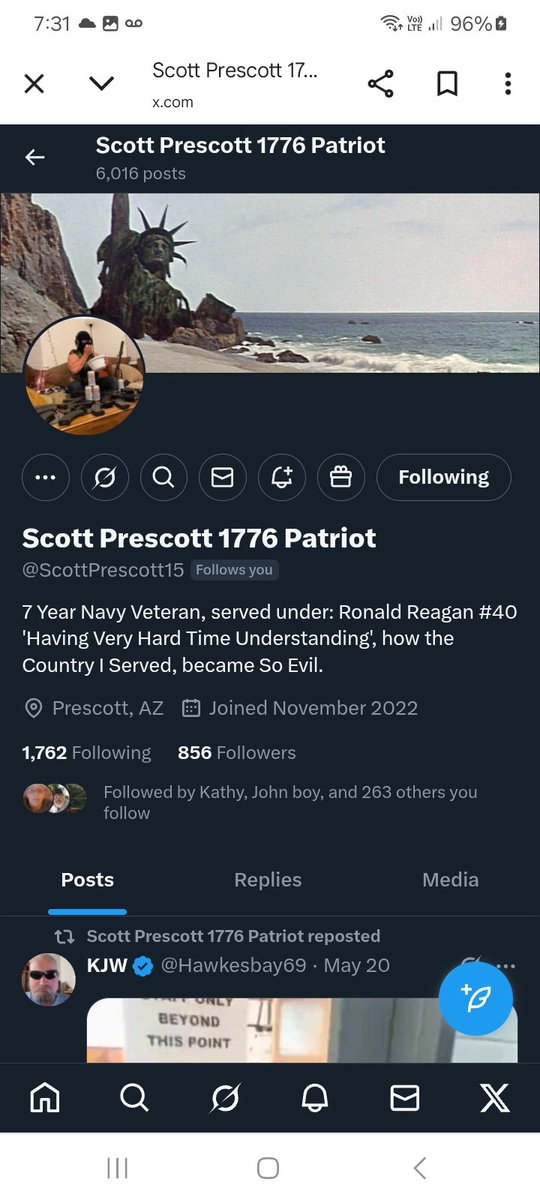 KJW (@hawkesbay69) on Twitter photo Can we boost this Navy Veteran who follows back with lots of new followers and heaps of reposts to help him grow <a href="/ScottPrescott15/">Scott Prescott 1776 Patriot</a> πͺπ«Άπ€ππ₯π―πΊπΈπ«‘ Can we boost this Navy Veteran who follows back with lots of new followers and heaps of reposts to help him grow <a href="/ScottPrescott15/">Scott Prescott 1776 Patriot</a> πͺπ«Άπ€ππ₯π―πΊπΈπ«‘