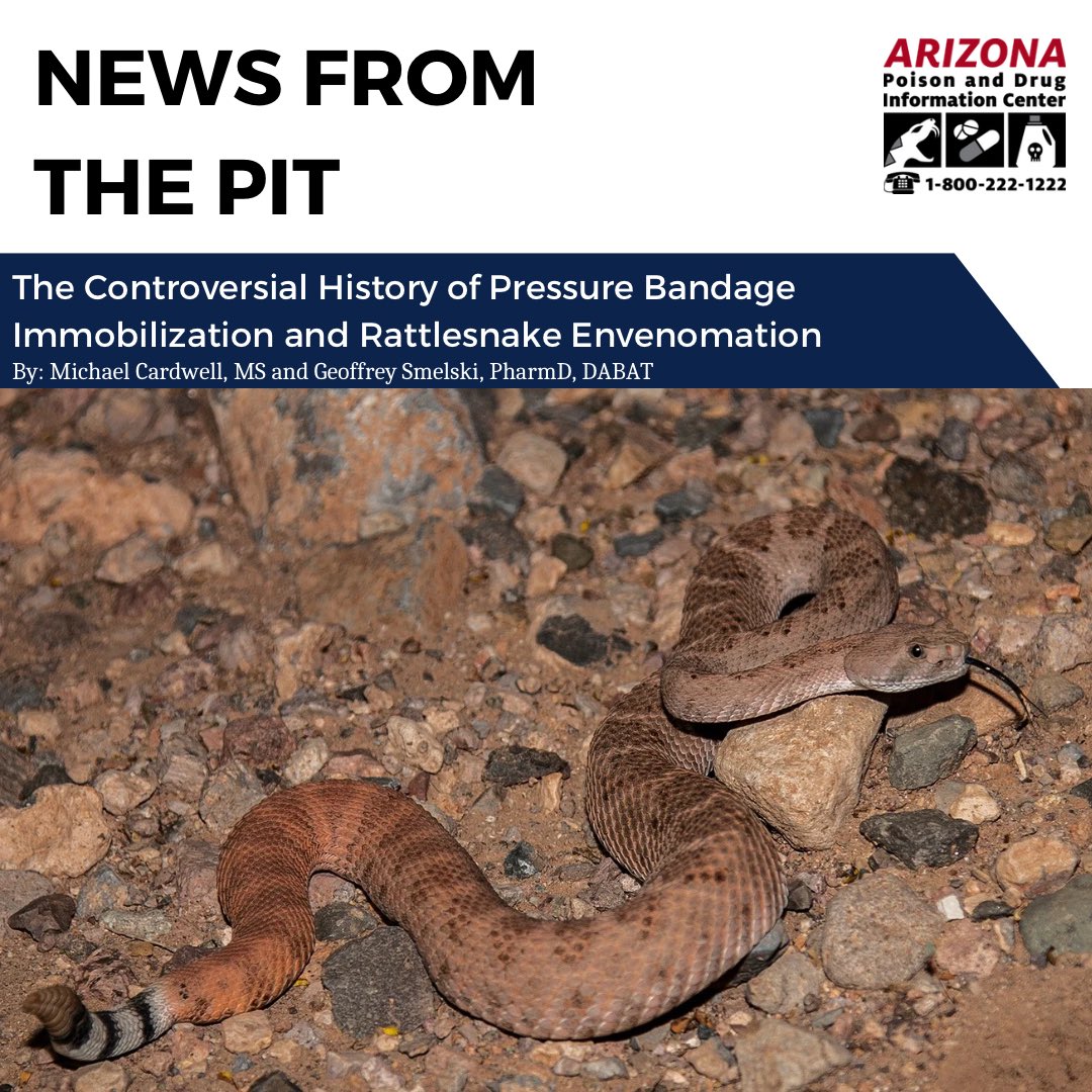 The latest edition of our newsletter discusses the controversial history surrounding the use of pressure bandage immobilization for rattlesnake envenomations. azpoison.com/sites/default/…

#MedTox #toxicology #envenomation