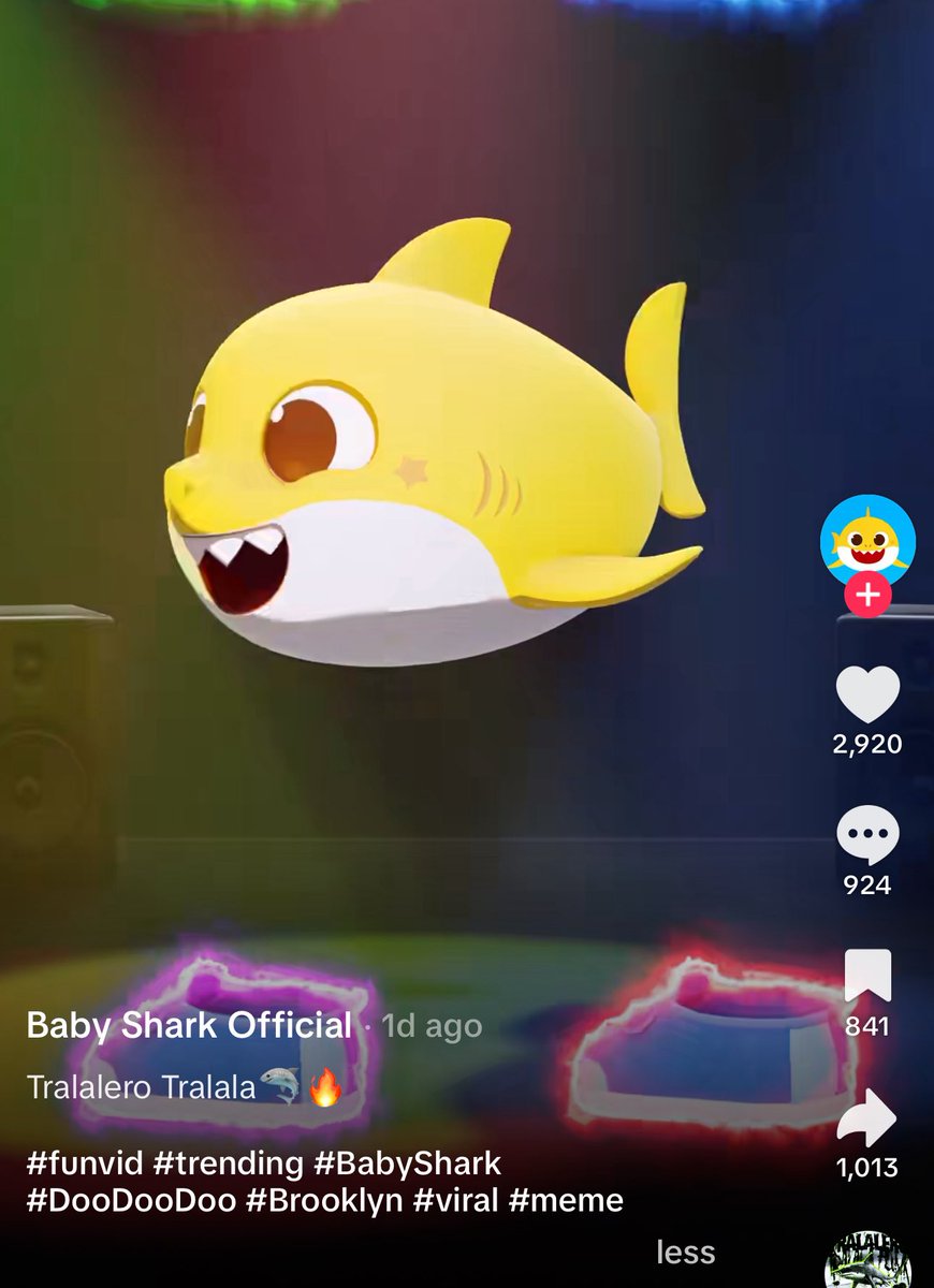 daumenxyz's tweet photo. HUGEEEEEE 🚨🚨🚨

The official Baby Shark TikTok just posted #Italianrot

This is their most recent video 

HUGEEEEE https://t.co/sJjedfZbdj