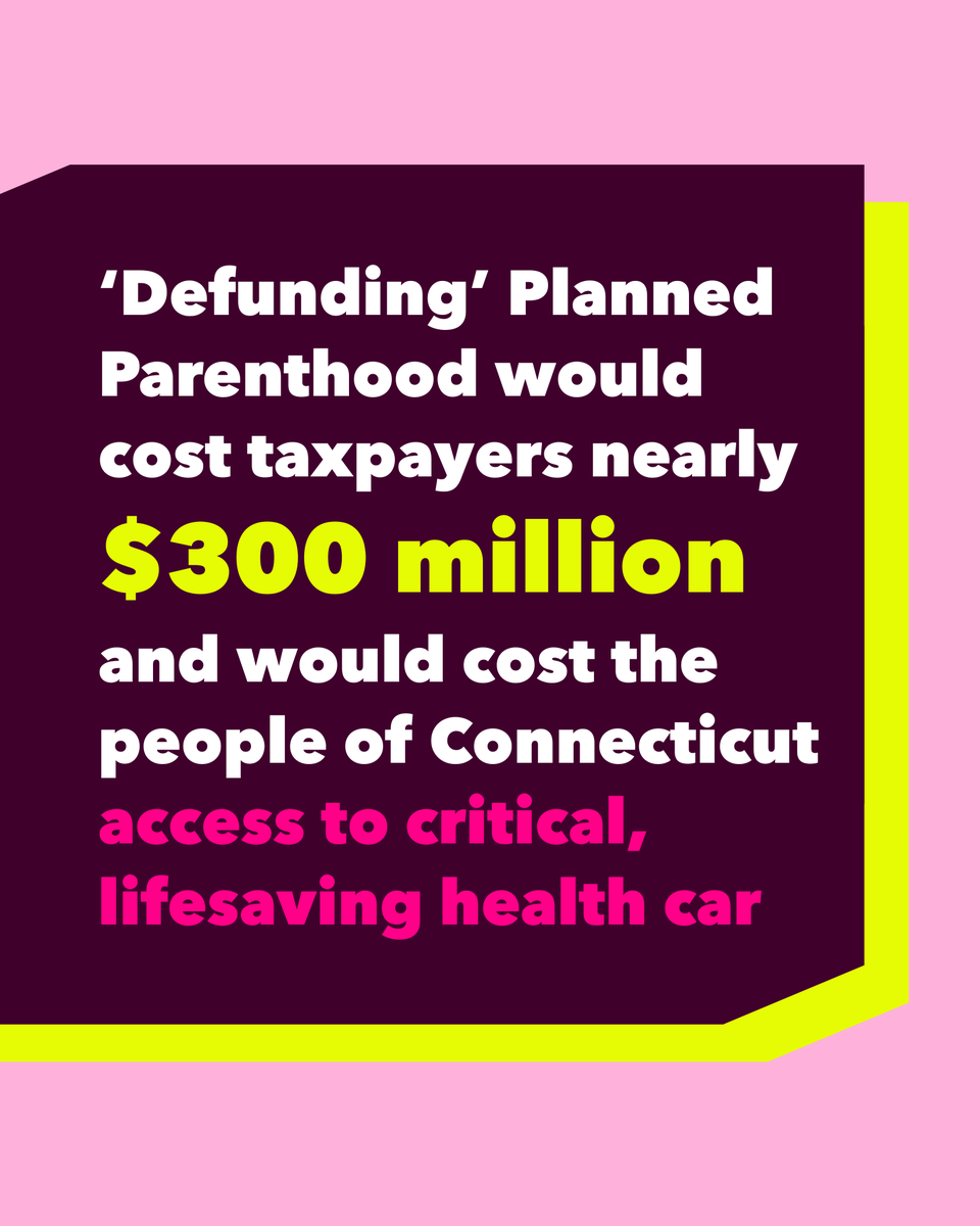 U.S. House Republicans voted to “Defund” Planned Parenthood, putting 200 health centers at risk of closure. In CT, thousands of patients depend on Planned Parenthood health centers for care.
Read our statement &amp; take action: lnk.bio/ppvotesct

#IFightForPP