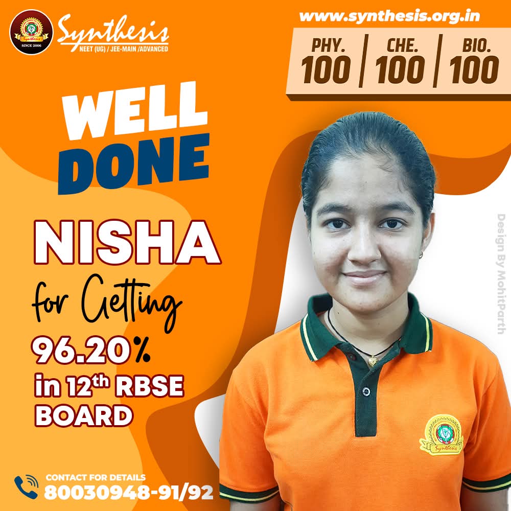 SynthesisBkn's tweet photo. SYNTHESIS STARS SHINE BRIGHT! 🌟
Meet our Top 3 Champions of RBSE Class XII Science 2025 💥
📌Vikash Kumawat – 97.20%
 Physics 99 | Chemistry 94 | Biology💯
📌Bhagyashree Kiradoo – 96.60%
 Physics 94 | Chemistry 98 | Biology 99
📌Nisha – 96.20%
 Physics 💯 | Chemistry 💯 | Bio 💯 https://t.co/mdfaLAoIjL