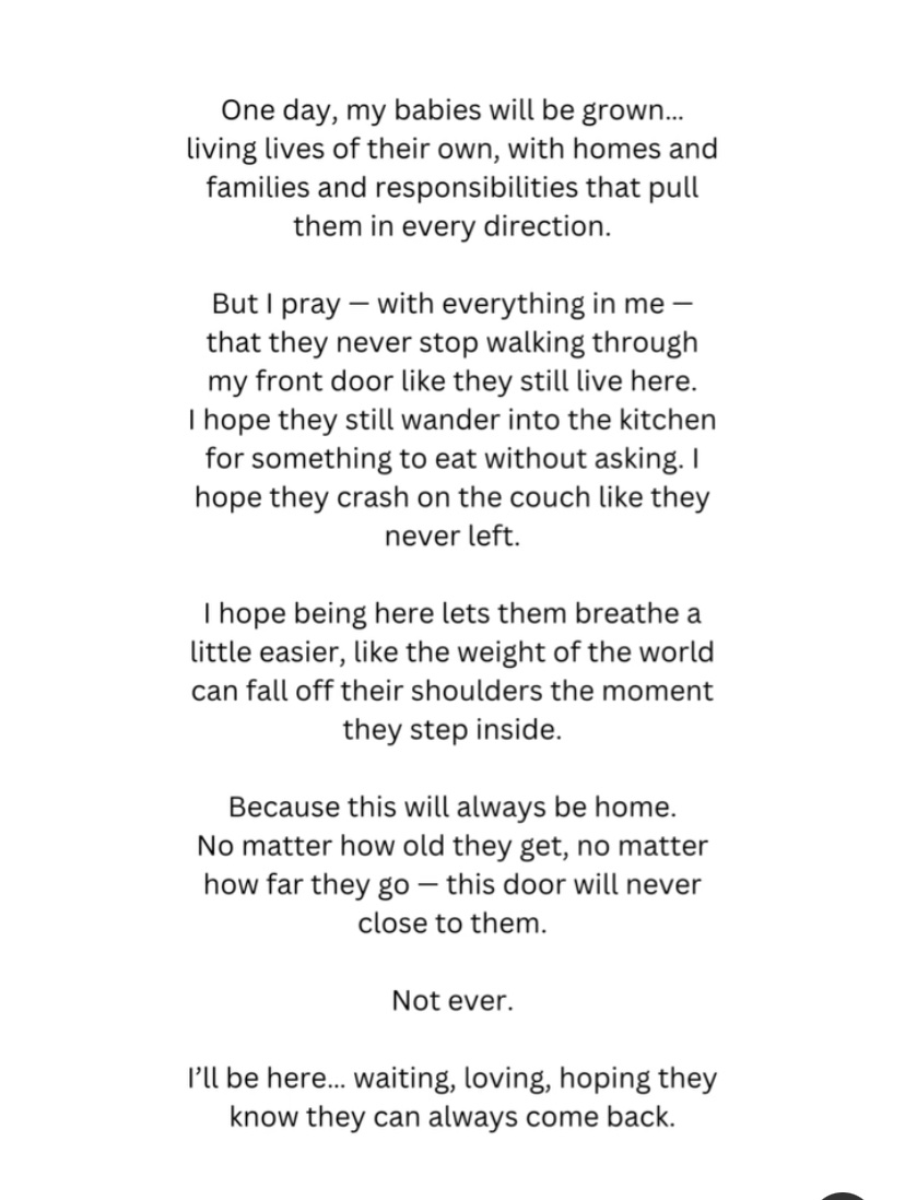🫶🏼from theemisfitmom’s FB but I love this thought. I hope all 3 of my kids will always know this. 💛