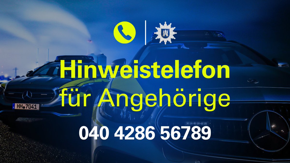 #hh2305 #Hamburg 
Wir haben ein Hinweistelefon für #Angehörige der verletzten Personen eingerichtet.