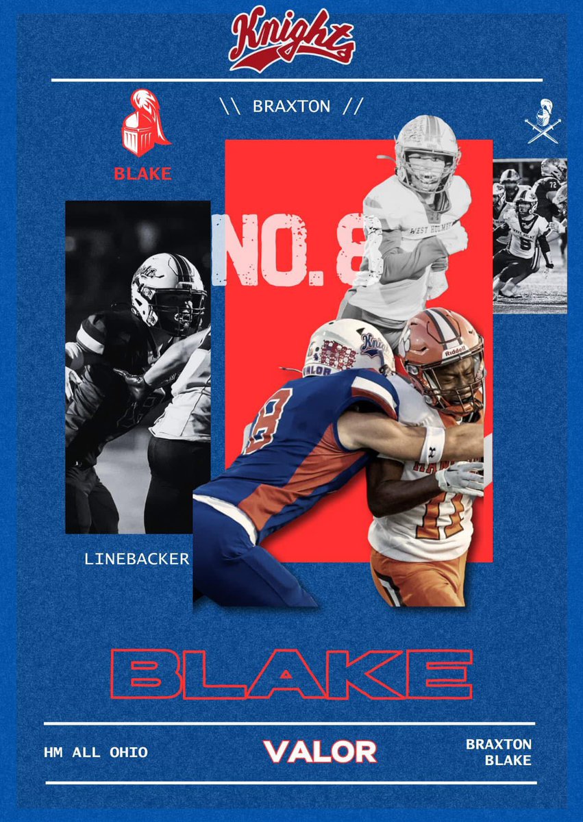 Braxton Blake Class of 2027 LB/WR

5’10
180 lbs

40 Yd Dash: 4.62
Shuttle: 4.15
Vertical: 31.2 Inches

Bench: 225
Squat: 425
Power Clean: 225
Deadlift: 510

hudl.com/v/2QzTRh