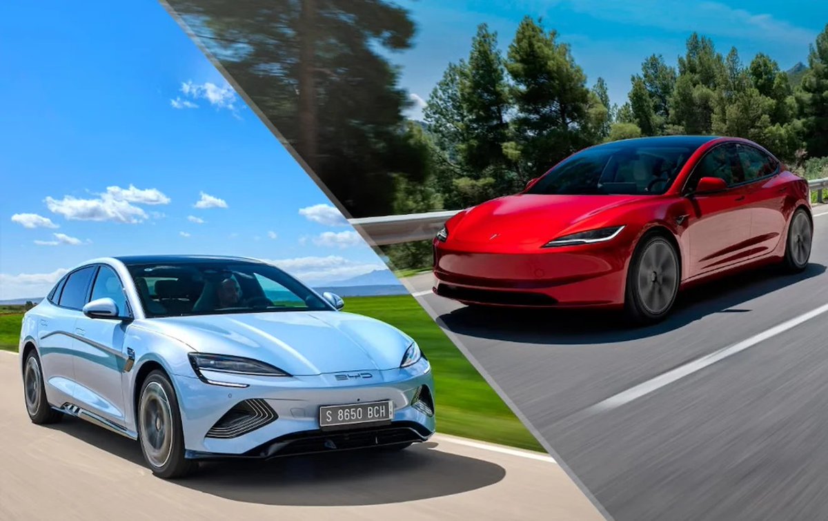 turbo7web's tweet photo. 🇪🇺⚡ BYD, Avrupa'da ilk Kez Tesla'yı geride bıraktı!

Elektrikli araç pazarında önemli bir eşik aşıldı: BYD, Nisan 2025'te Avrupa'da Tesla'dan daha fazla elektrikli otomobil sattı!

📊 Rakamlarla Nisan 2025:

🔸 BYD: 7.231 adet satış (yıllık %169 artış)
🔸 Tesla: 7.165 adet satış (yıllık %49 düşüş)

➡️ Aradaki fark sadece 66 araç!

🇨🇳 Çinliler strateji değiştirdi:

Çinli üreticiler, Avrupa pazarındaki tarifelerden kaçınmak için hibrit modellere yöneldi. Bu sayede Avrupa'ya yönelik satışlar ciddi şekilde arttı.

📈 PHEV satışları fırladı:
JATO Dynamics verilerine göre, Çin menşeli şarj edilebilir hibrit (PHEV) satışları geçen yıla göre %546 artarak 9.649 adede ulaştı.

🔟 Her 10 hibritten biri artık Çinli!
🚗 Çinli markalar, Avrupa'da artık sadece ucuz alternatif değil; büyüyen, çeşitlenen ve stratejik hamlelerle pazarı şekillendiren güçlü oyuncular haline gelmiş durumdalar.