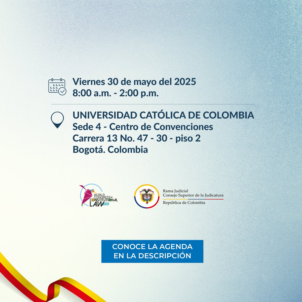 Un espacio donde la Corte Constitucional dialoga con la academia sobre los hitos que marcaron la democracia en nuestro país 🇨🇴

 🔗 Entrada libre con inscripción previa: forms.cloud.microsoft/r/GeWdZXYEnJ 
 🔗Conoce la agenda: ucatolica.edu.co/portal/wp-cont… 

#CorteConstitucional