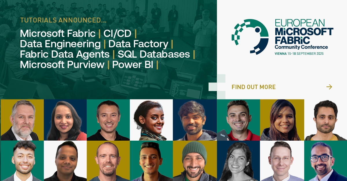 EuropeanFabric's tweet photo. 🥁 #FabConEurope tutorials are here!
We're thrilled to announce a dynamic series of hands-on tutorials covering #MicrosoftFabric, #Git, #CICD, #MicrosoftPurview, #PowerBI, #DareWarehouse, #FabricDataAgents, #SQLDatabases and more! https://t.co/wLGjqiF6TX https://t.co/oVHaW3vItf