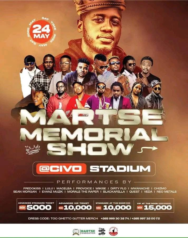 Mawa, tikamupatse ulemu MARTSE! 

Get your tickets!