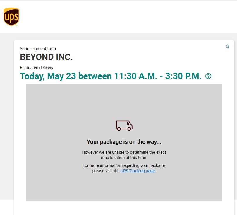 Seriously, <a href="/UPS/">UPS</a> is a joke--12 minutes after the delivery window and now all of a sudden the location cannot be found on the tracking map.

I really wonder how many of their deliveries actually fall withing these estimated delivery windows.