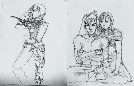 2Yasko's tweet photo. #1daysketchYasko day 79 
Redraw my old art of Jin and Jun https://t.co/5FdVJWazyQ