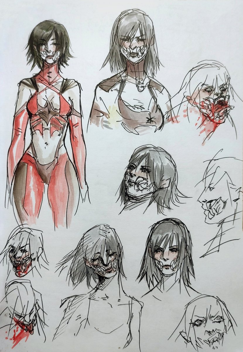 2Yasko's tweet photo. #1daysketchYasko day 80 
Precious Mileena sketches https://t.co/YmfUCtjqrW