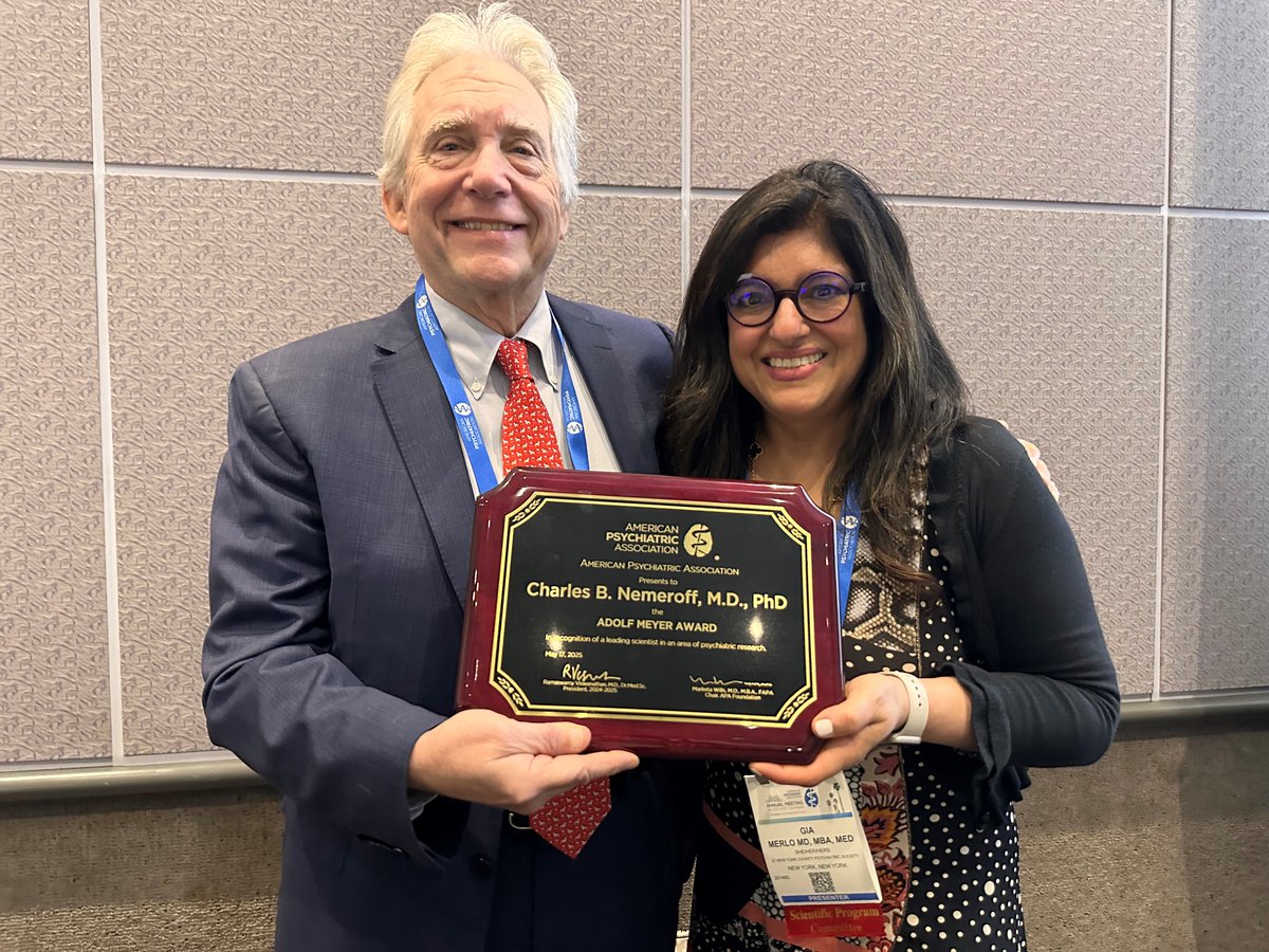 Dell Medical School (@dellmedschool) on Twitter photo Kudos to Dr. Charles Nemeroff, chair of the Department of Psychiatry and Behavioral Sciences, who was recently honored with the Adolf Meyer Award from <a href="/APApsychiatric/">American Psychiatric Association</a>.
Learn more about this award honoring scientists leading psychiatric research: bit.ly/43app0R Kudos to Dr. Charles Nemeroff, chair of the Department of Psychiatry and Behavioral Sciences, who was recently honored with the Adolf Meyer Award from <a href="/APApsychiatric/">American Psychiatric Association</a>.
Learn more about this award honoring scientists leading psychiatric research: bit.ly/43app0R