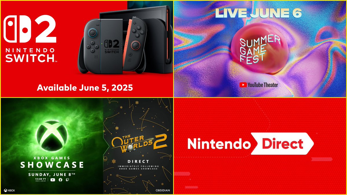 AesirMalos's tweet image. #NintendoSwitch2 has a crazy several weeks ahead!
• June 5th - Switch 2 Launch
• June 6th - Sunmer Game Fest
• June 8th - Xbox Games Showcase
• Mid June - Nintendo Direct
Tons of game announcements & release dates for the Launch window of the Hybrid Powerhouse Switch 2! 🔥