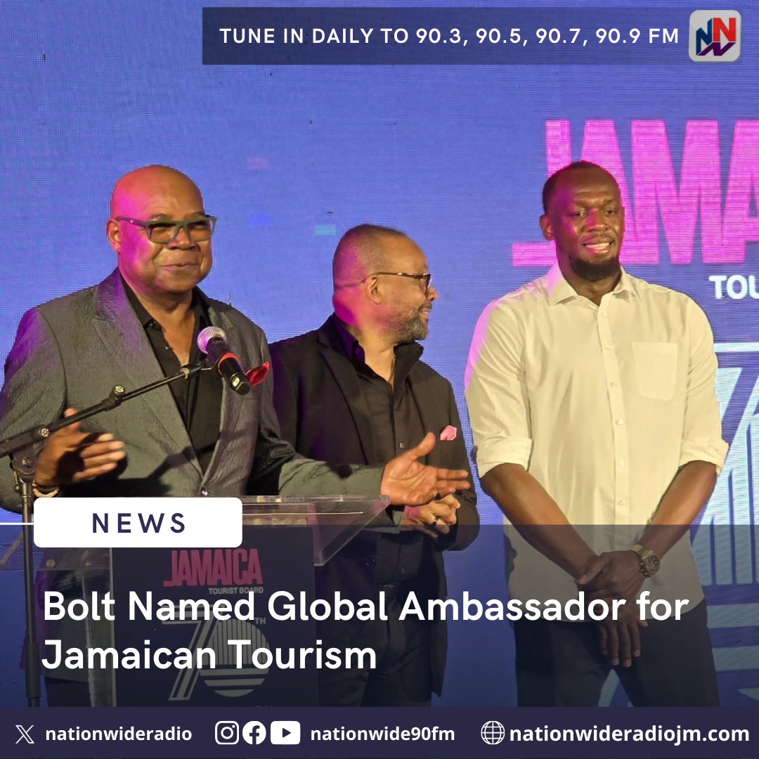 The Jamaica Tourist Board (JTB) and track legend, Usain Bolt have inked a deal naming the track icon the JTB’s new official Global Ambassador.

ow.ly/U5bt50VY3RU
