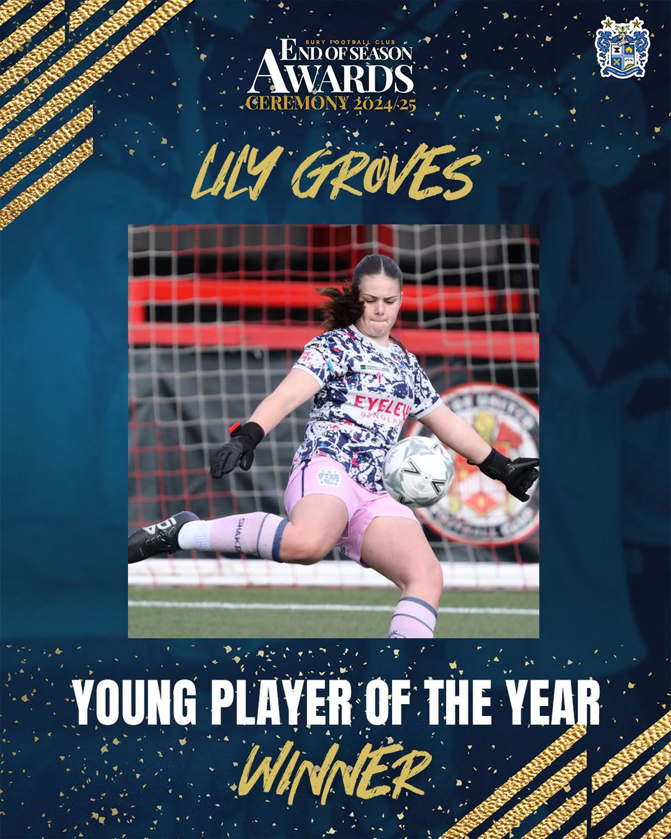 buryfcofficial's tweet image. ⚪🔵 2024/25 End of Season Awards 

🏆 Women's Young Player of the Year

👤 Lily Groves 

#BuryFC | #PartOfIt
