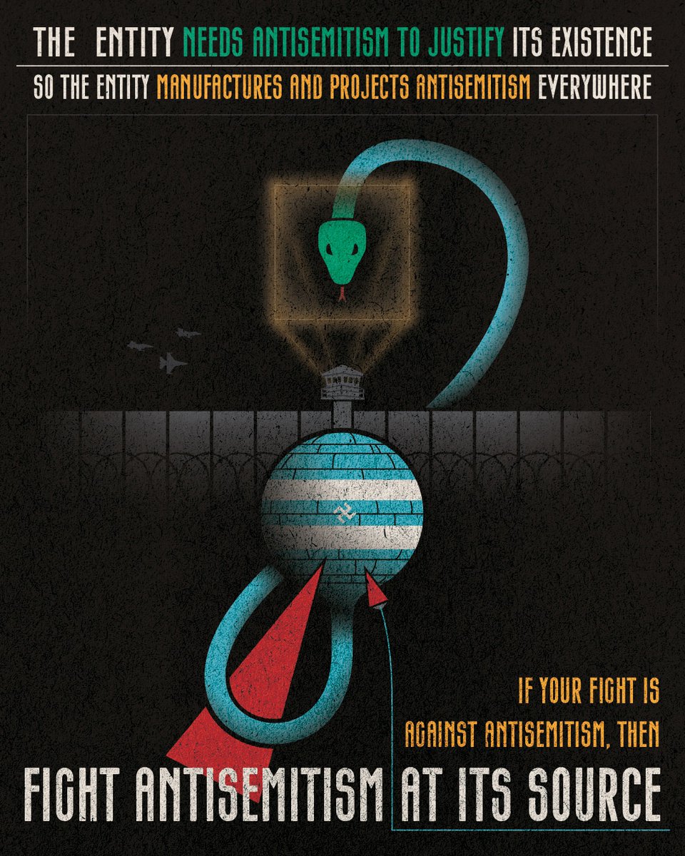 The entity needs antisemitism to justify its existence, so it manufactures and projects it everywhere. If your chosen fight is against antisemitism, then fight it at its source: zionism.