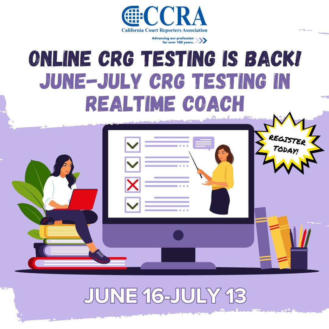 📢 ONLINE CRG Testing is BACK — June 16 to July 13! 🗓️

The Certified Realtime Generalist (CRG) exam is available through Realtime Coach and ProctorU, so you can schedule it at your convenience. 

Don't wait — secure your spot and register today! ow.ly/2joq50VXZjF