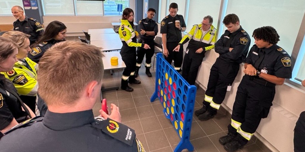 YorkParamedics's tweet image. Who knew the real test of nerves wasn’t the field—but a wobbly Jenga tower?
Our new paramedics held steady (mostly).
Command team? Let’s just say... gravity won.
#TeamworkInTraining #StackedWithPotential #SkilledSmartStrong