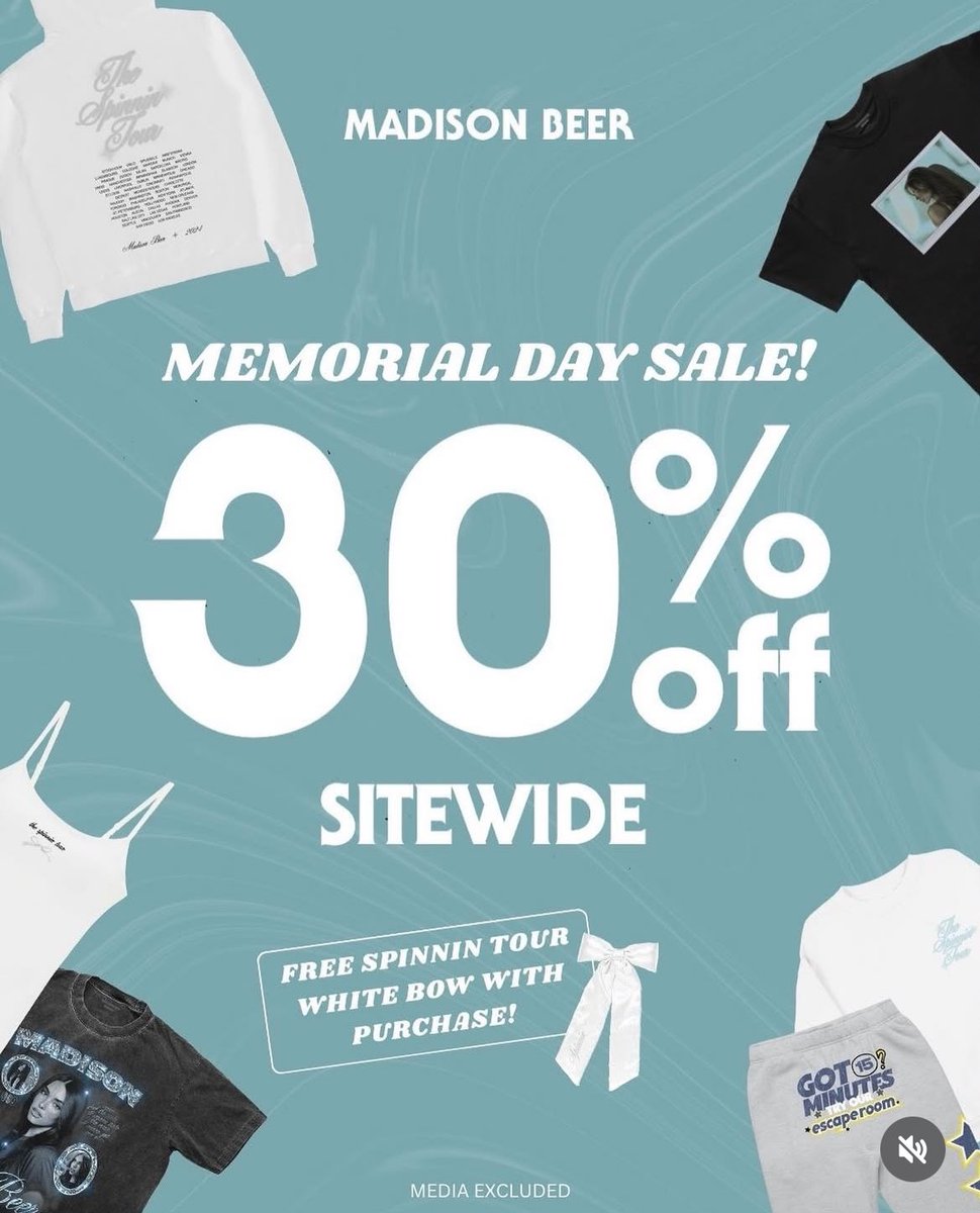 TeamMadisonBeerHQ (@madisonnationhq) on Twitter photo 🚨 <a href="/madisonbeer/">madison beer</a>’s shop is 30% for this Memorial Day! Each purchase will receive a free Spinnin Tour Bow 🤍🎀Shop Now with the link below!
🔗 madisonbeer.komi.io/?fbclid=PAZXh0…
#madisonbeer 🚨 <a href="/madisonbeer/">madison beer</a>’s shop is 30% for this Memorial Day! Each purchase will receive a free Spinnin Tour Bow 🤍🎀Shop Now with the link below!
🔗 madisonbeer.komi.io/?fbclid=PAZXh0…
#madisonbeer