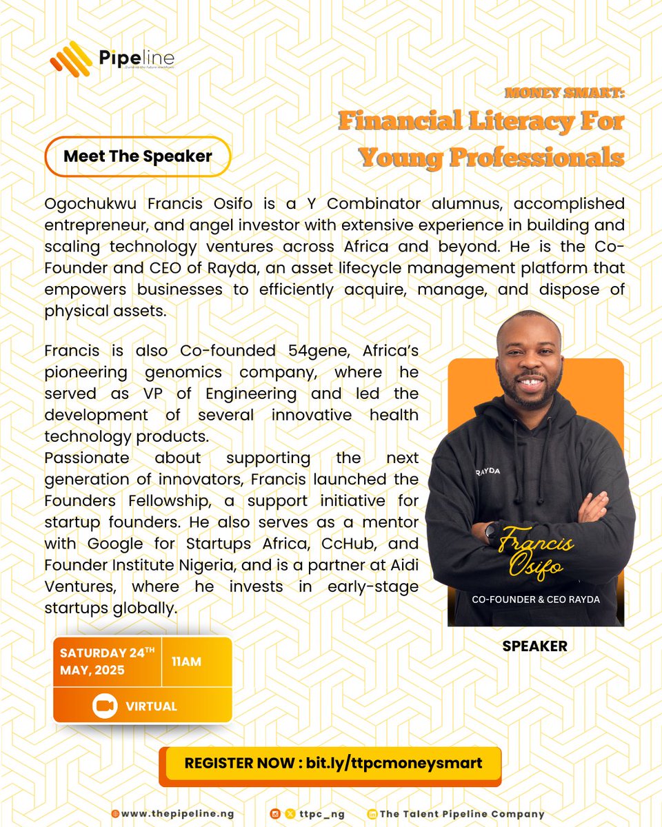 Our speaker is loaded and ready; are you?

It’s high time you took your finances seriously and made your money work for you. Register now!

If you have registered, make sure to check your email for details to join. See you at the webinar.

#FinancialLiteracy #MoneyMatters #ttpc