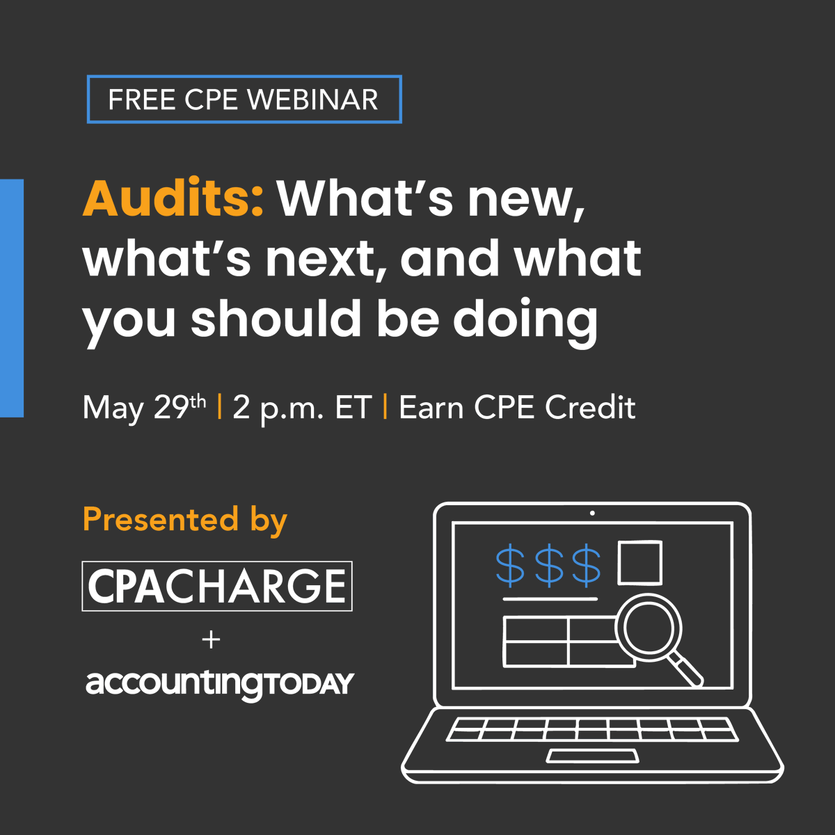 CPACharge (@cpacharge) on Twitter photo Auditors, the rules are changing—again.
From regulatory shifts to smarter systems, we’re breaking down the biggest audit updates in one high-impact session with <a href="/AccountingToday/">Accounting Today</a>.
The can’t-miss session is packed with insights you can use immediately.
🔗 bit.ly/3SO1rCm Auditors, the rules are changing—again.
From regulatory shifts to smarter systems, we’re breaking down the biggest audit updates in one high-impact session with <a href="/AccountingToday/">Accounting Today</a>.
The can’t-miss session is packed with insights you can use immediately.
🔗 bit.ly/3SO1rCm