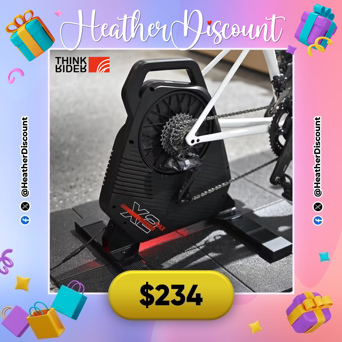HeatherDiscount's tweet image. CRUSH YOUR GOALS! 💪🚴‍♂️💨

🚴 ThinkRider X2Max Smart Trainer w/ Power Meter
💵 $234

🛒 s.click.aliexpress.com/e/_okNjlzB

#IndoorCycling #BikeTrainer #SmartTrainer
