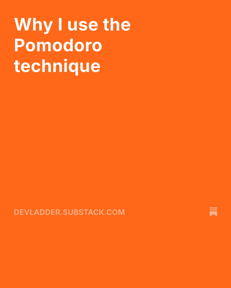 Why do I use the Pomodoro technique?
devladder.substack.com/p/why-i-use-th…