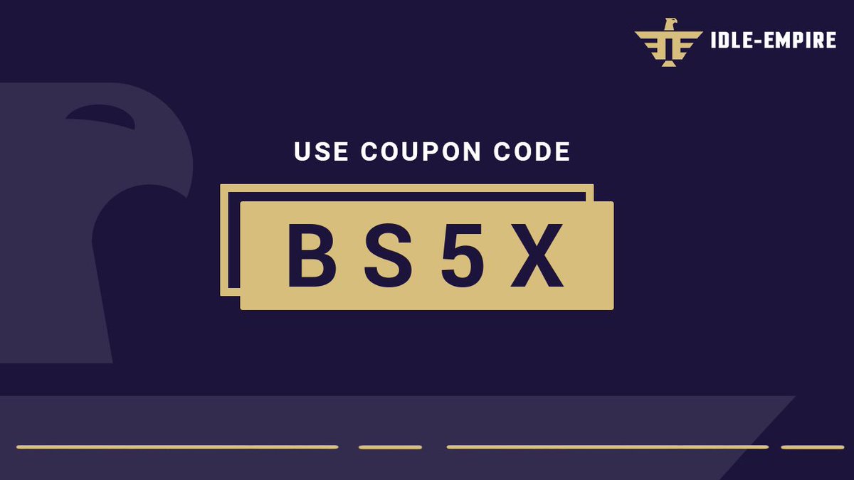 New coupon code available! 🆓

Use the code "BS5X" to earn 100 points - only valid for 23 hours! ⏳

Redeem your coupon here: idle-empire.com/panel/account/…