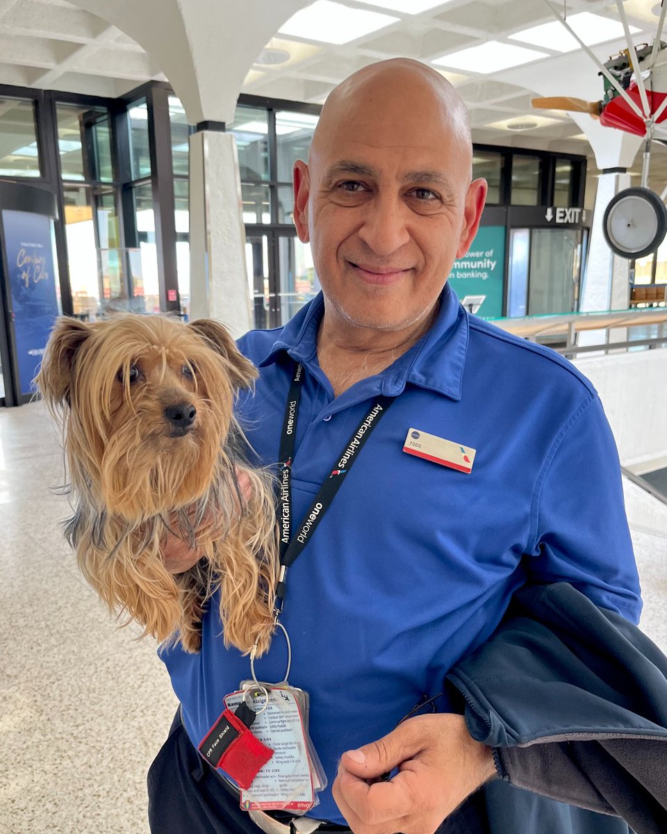 Todd, an <a href="/envoyaircareers/">Envoy Air</a> supervisor at ABI for 2.5 years, had the best end to his shift—his spoiled rotten Yorkie, Faith, showed up to take him home. 🐾💼

Now that’s loyalty.
#FromABIWithLove #iflyabi #AirportLife #YorkieLove #TeamEnvoy