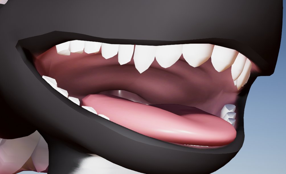 Today I updated the Taube to have TEEFS and also MOUF details! No more gummy maw. I might also add saliva and a uvula if it feels right.

5 Days left on the giveaway~

#VRChat #VRCFurry #Furry