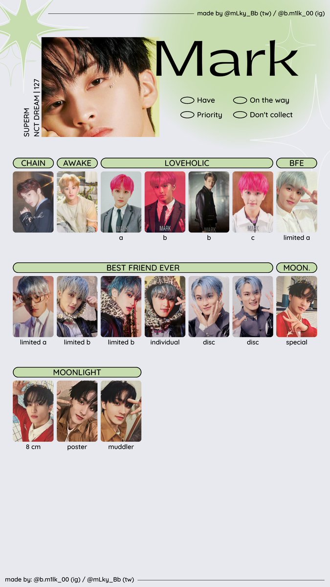NCT 127 - MARK photocard template · Update : The Firstfruit