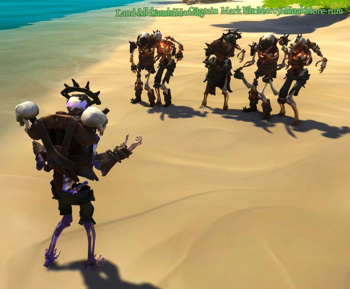 gazgemauch's tweet photo. The new Order of Bone &amp; Blade skellies might actually be one of my all-time favorite features in #SeaOfThieves I love my little army of skeleton helpers! I only wish I could take one with me on my ship as a replacement for my crew if I'm solo https://t.co/YmO0ZIQ5O7