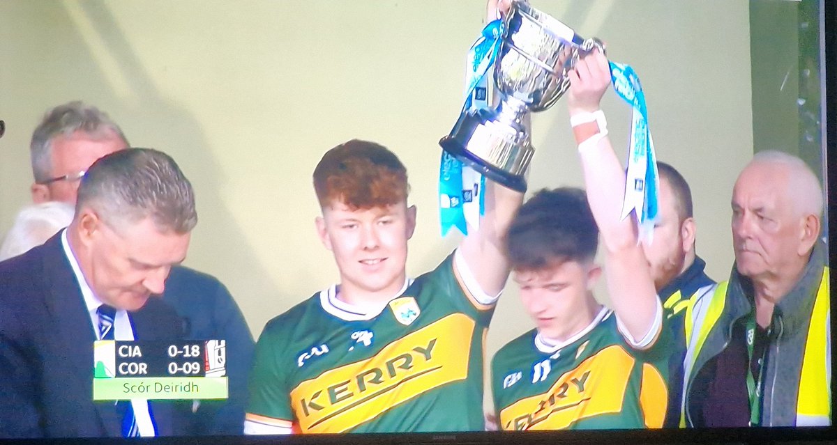 GreenandredGAA's tweet photo. Congratulations to the Kerry Minor team and management on being crowned Munster Minor Football Champions! A special mention to our own clubman, Kevin Griffin, who was Man of the Match.  A proud day for Kevin, his family, friends, and our club. Well done Kevin.👏👏 https://t.co/IUV2vVlow1