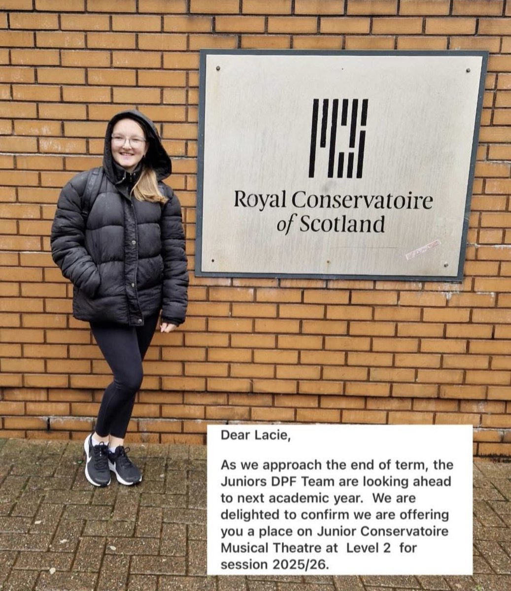 calijones's tweet photo. My girl has been offered a place for MT for the 2nd year running at RCS. Level 2 here you come! So proud of you and everything you are achieving 💕 https://t.co/87P5NUEkJ9