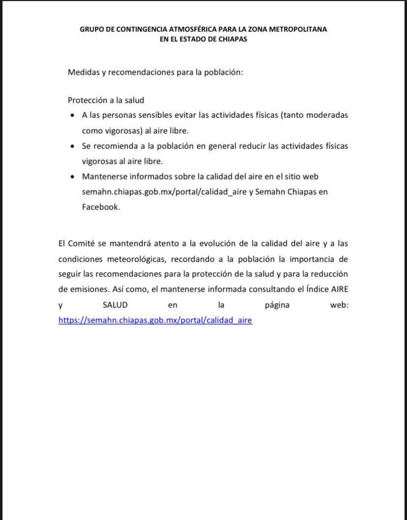 La SEMAHN comunica que se *activa la fase de PRECONTINGENCIA AMBIENTAL* por mala calidad del aire debido a partículas (PM2.5) por EVENTOS TRANSITORIOS durante las últimas 24 horas por quemas e incendios que se suscitan alrededor de la zona metropolitana.