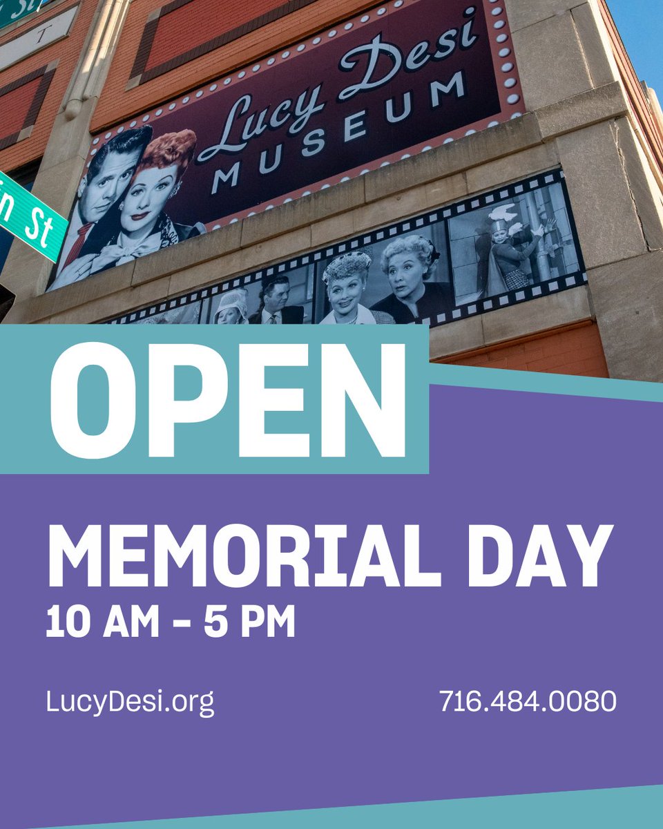 Lucy Desi Museum (@lucydesimuseum) on Twitter photo The Lucy Desi Museum and <a href="/NtlComedyCenter/">National Comedy Center</a> will be open on Memorial Day — Monday, May 26. Plan your visit at LucyDesi.com
#LucyDesiMuseum #NationalComedyCenter #JamestownNY #TourChautauqua #ChautauquaLake The Lucy Desi Museum and <a href="/NtlComedyCenter/">National Comedy Center</a> will be open on Memorial Day — Monday, May 26. Plan your visit at LucyDesi.com
#LucyDesiMuseum #NationalComedyCenter #JamestownNY #TourChautauqua #ChautauquaLake