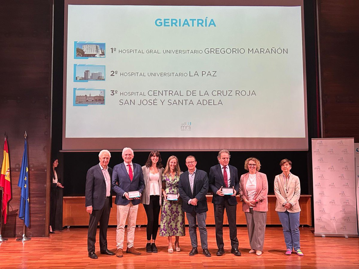 Geriatría Hospital U. La Paz (@geriatrialapaz) on Twitter photo 🥈Estamos muy agradecidos por el reconocimiento a nuestro servicio. Es un gran estímulo para seguir trabajando en la atención de nuestros mayores
Enhorabuena a Geriatría H Gregorio Marañón y <a href="/GeriaCruzRoja/">Geriatria Hospital Cruz Roja</a> por su merecido premio.
#MRS2025 🥈Estamos muy agradecidos por el reconocimiento a nuestro servicio. Es un gran estímulo para seguir trabajando en la atención de nuestros mayores
Enhorabuena a Geriatría H Gregorio Marañón y <a href="/GeriaCruzRoja/">Geriatria Hospital Cruz Roja</a> por su merecido premio.
#MRS2025