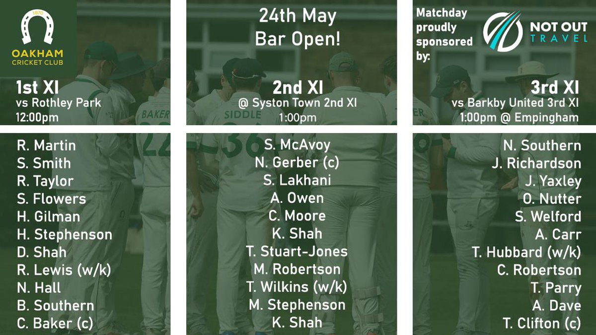 Three teams for the weekend!