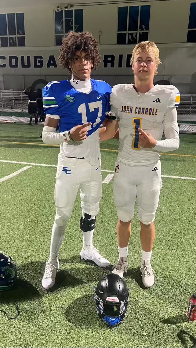 IsaacJohn08's tweet image. went from making FBU all camp team in march to competing against each other in may. legendary