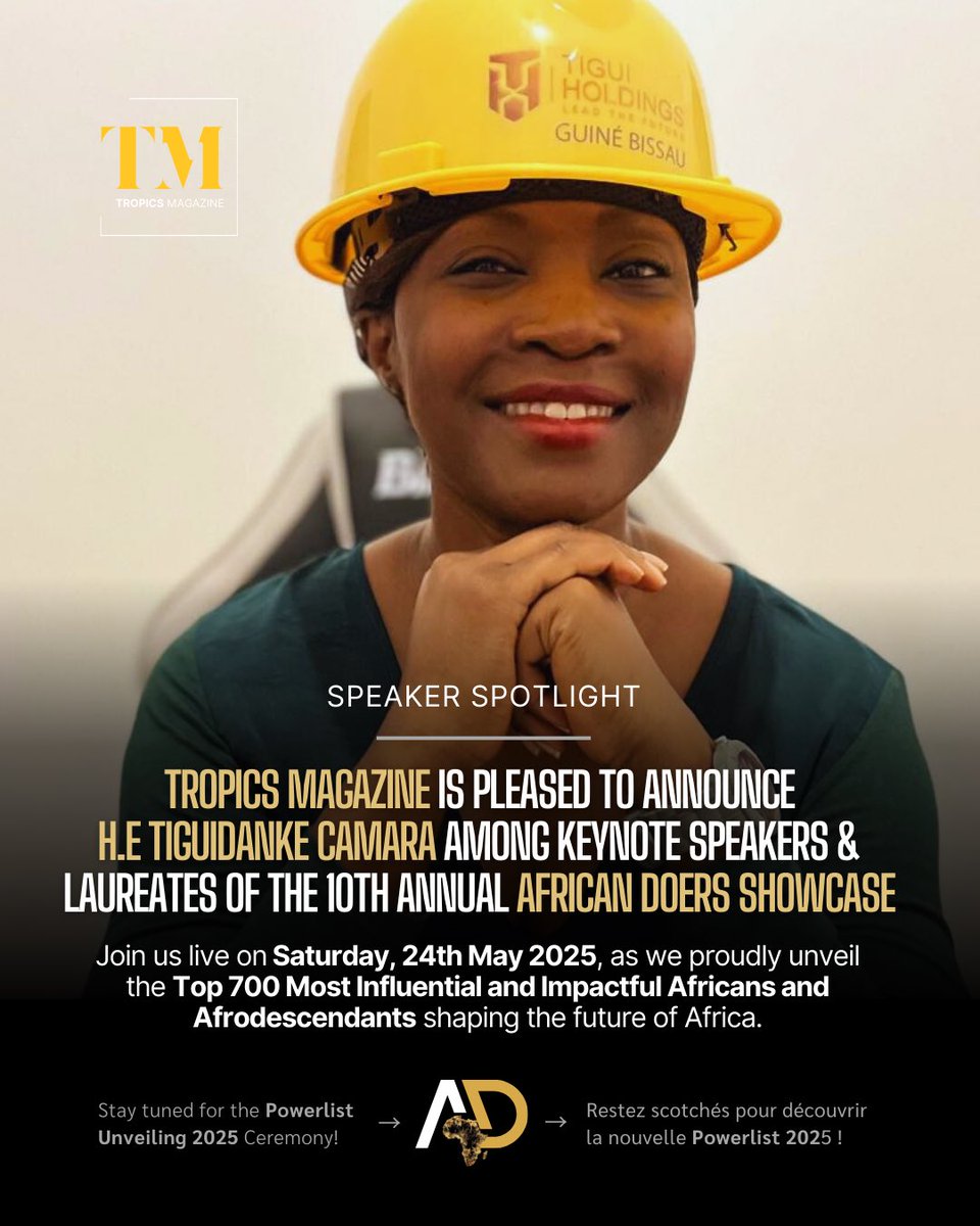 I am proud to join an exceptional community at the African DOers Showcase &amp; Powerlist 2025. Together, we are transforming Africa through concrete action. Join the movement!
#AfricanDOers #TropicsMagazine #AfricanDOersPowerlist #AfricanDOersCouncil #LessTalksMoreActions