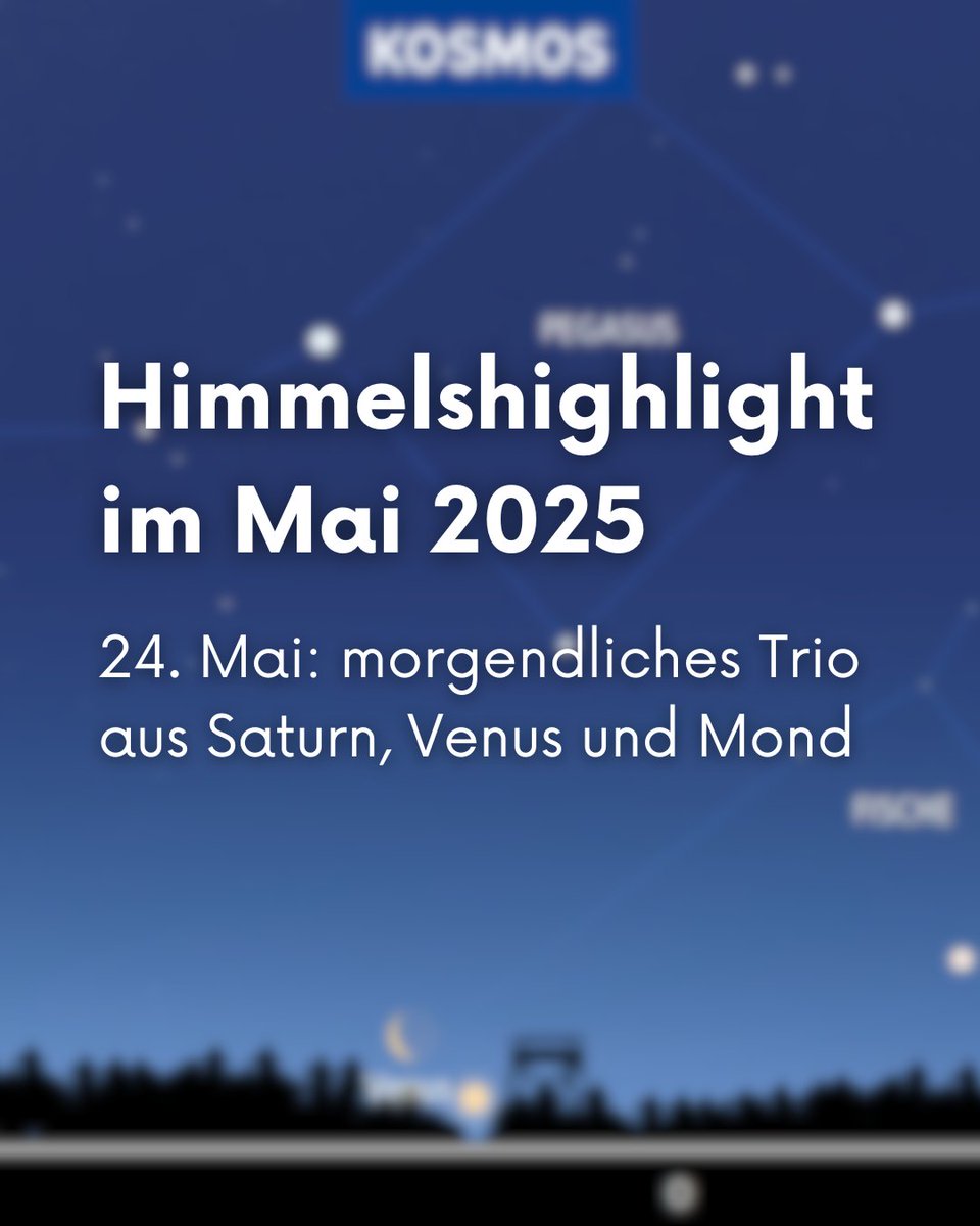 Wer am Morgen des 24. seinen Blick an den Osthimmel richtet, kann ein hübsches Rendezvous von Saturn und Venus sehen – und der Mond ist auch dabei. Alle Infos dazu findet ihr unter: shorturl.at/yWcMI #himmelsjahr