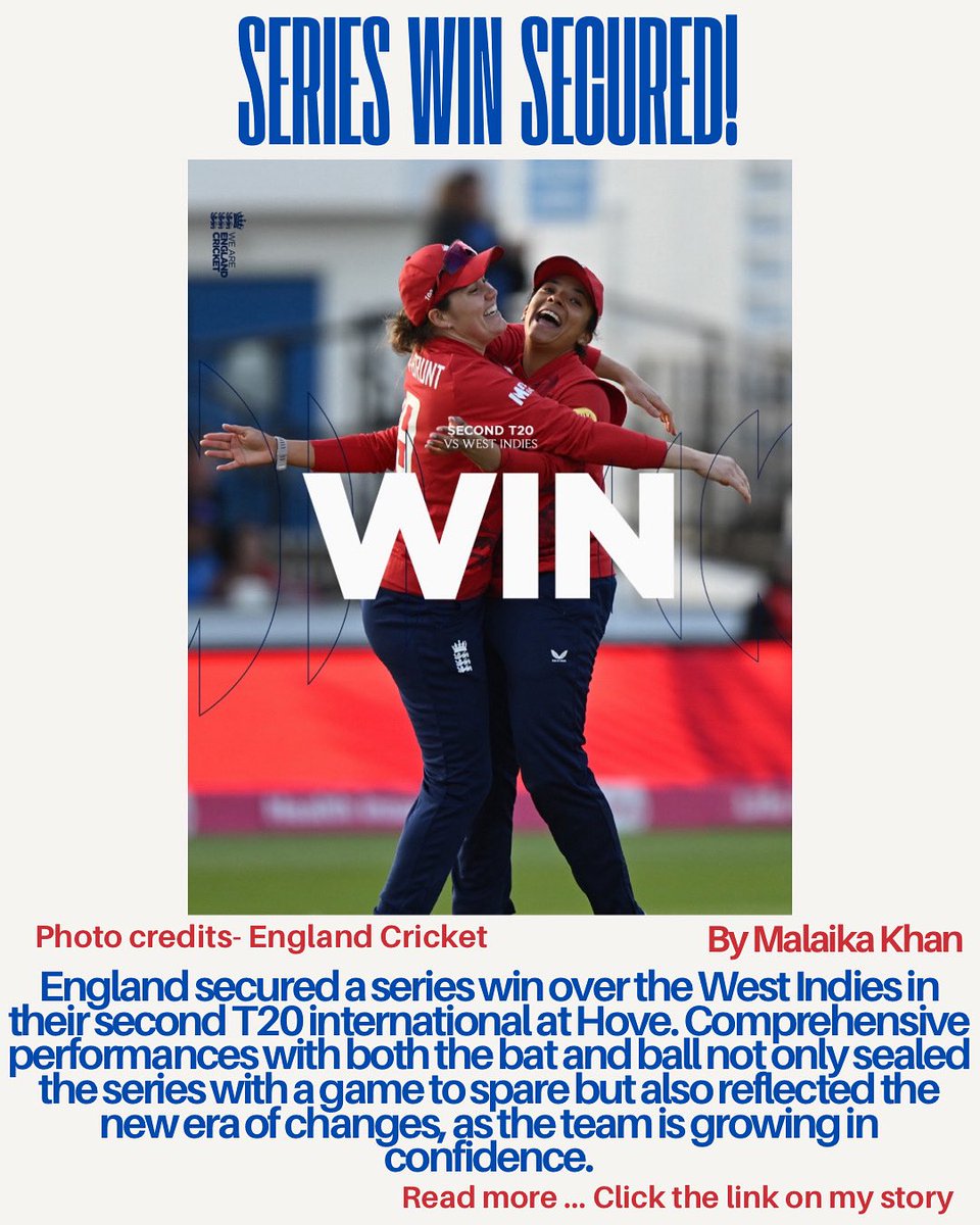 malaikasmind's tweet photo. England secure the series!!! Two amazing performances. Did a match report in the game give it a read. #Cricket #England #EnglandCricket #ENGWI #sports
https://t.co/g4e5VkpbCX https://t.co/vpxrIBqVdB