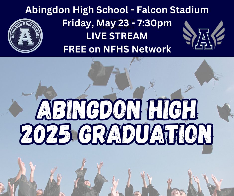 👩‍🎓@abingdonhigh 2025 Graduation🧑‍🎓
tinyurl.com/AHS2025Graduat…
FREE LIVE STREAM on NFHS Network
(create a Free account to stream)