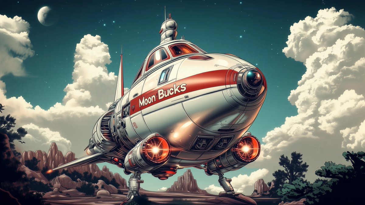 MoonBucksSol's tweet photo. Strap in, space cowboys and cosmic dreamers — Moon Bucks (MOONB) is about to take flight! 
We’re turning up the retro rocket vibes and blasting off to financial frontiers unknown. 
Don’t miss your seat on the next moon mission!

🔥 Join the mission: https://t.co/Varab7iQen
💬 Get inside intel: https://t.co/BRRHzx8HmY
Our socials: https://t.co/y0DfKjhWNv