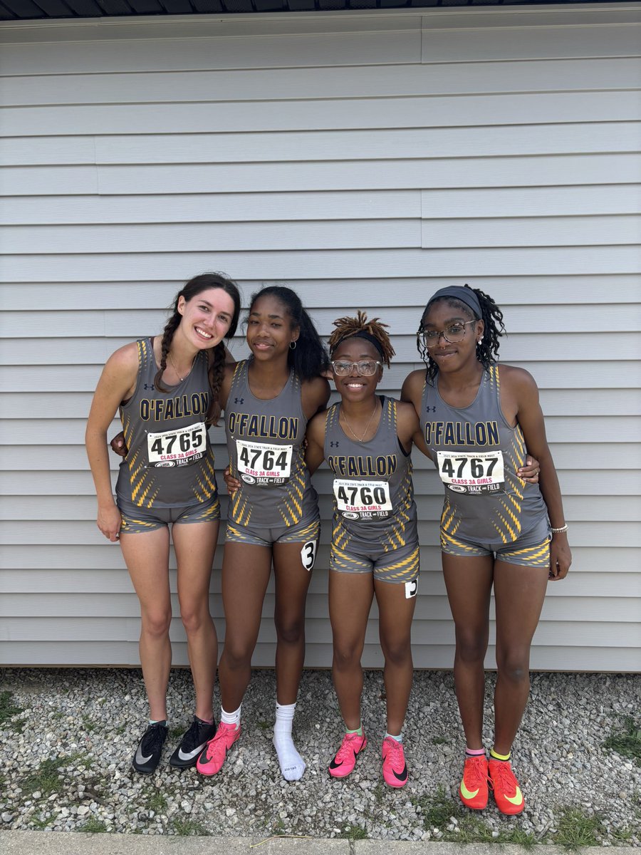 oths_girls_xctf's tweet image. Great start to prelims as 4x1 of Pinckney, Clark, Heavens, and Johnson dance to finals with a season beat time of 47.80!