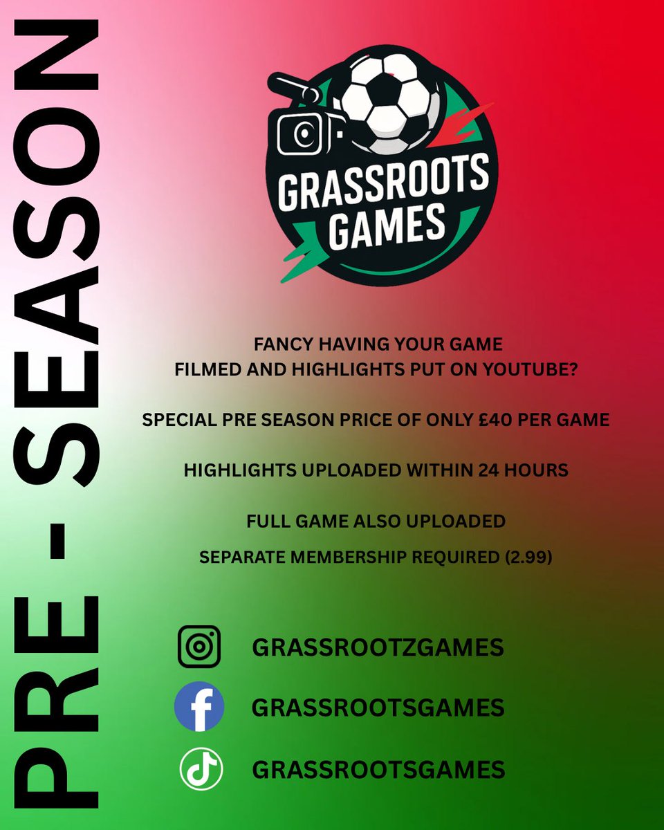 Get your pre season games booked in ⚽️🎥