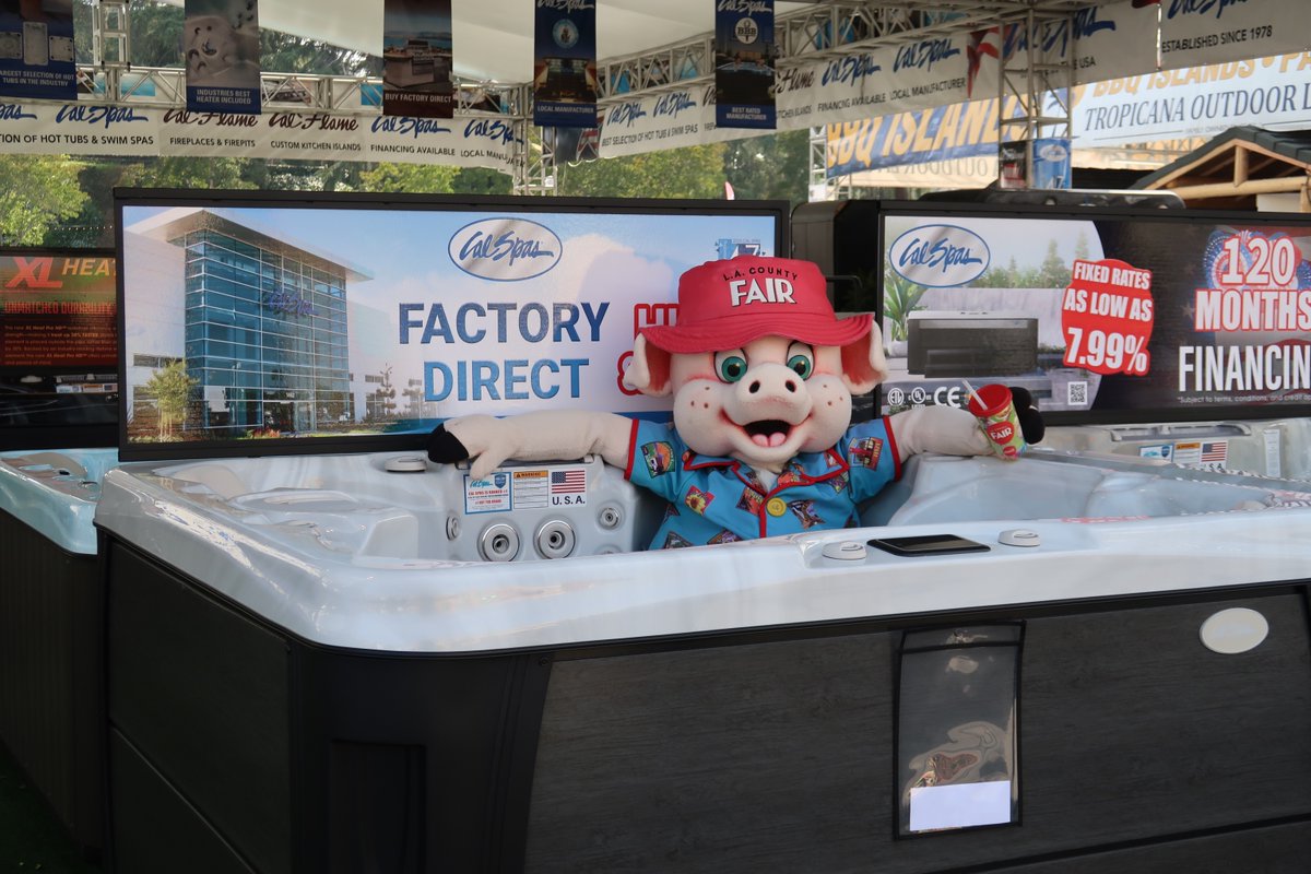 Long day at the Fair? Thummer knows the feeling.

Slide into relaxation mode with Cal Spas! Swing by the Cal Spas tent to explore their full lineup of spas and swim spas! 

📍Clock Tower Plaza