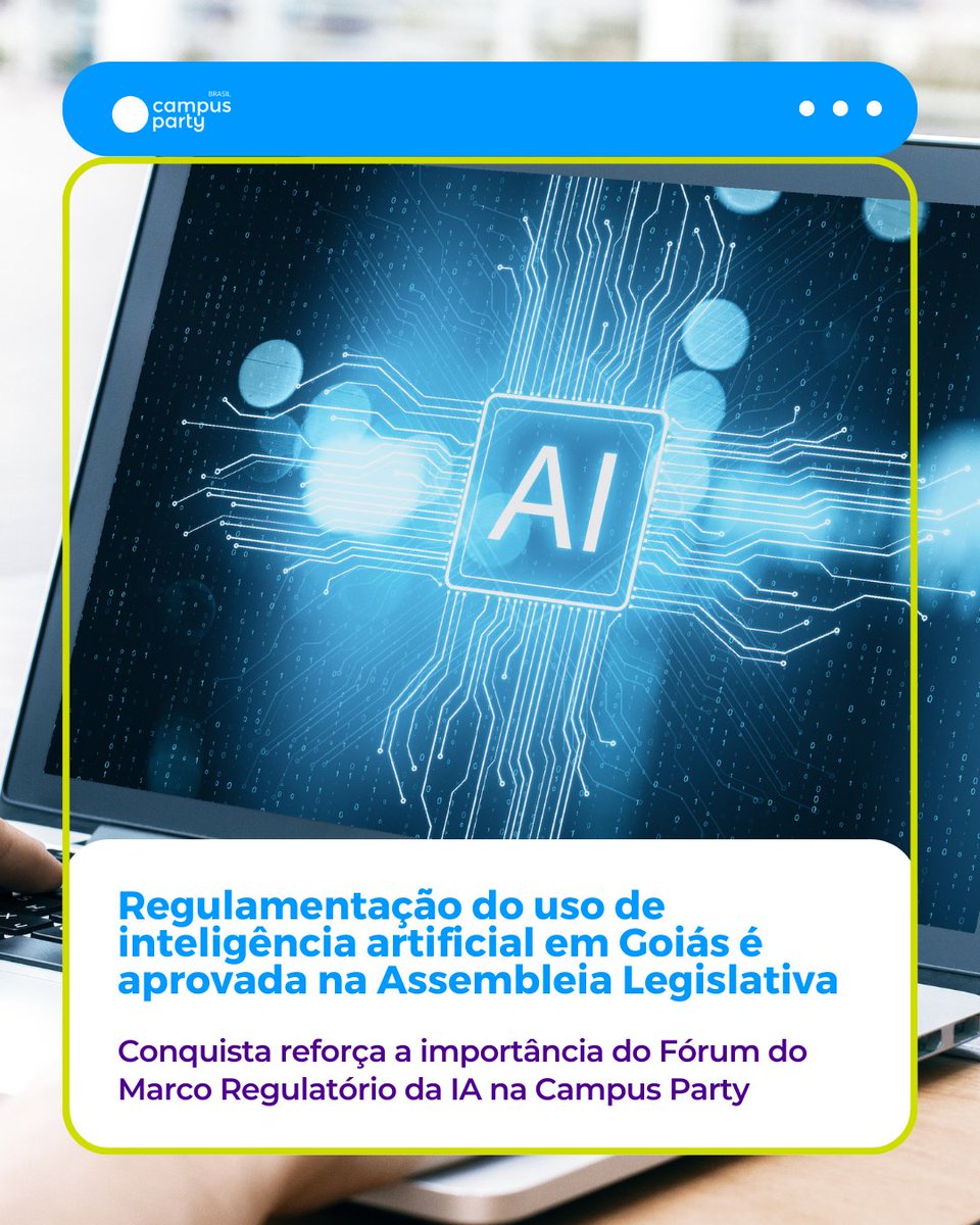 Goiás aprova, por unanimidade, projeto pioneiro que regulamenta o uso de IA no estado! A proposta foca em inovação sustentável, uso ético e código aberto — reforçando a relevância do Fórum da IA da Campus Party.
📲 Leia mais: glo.bo/44G0nI6