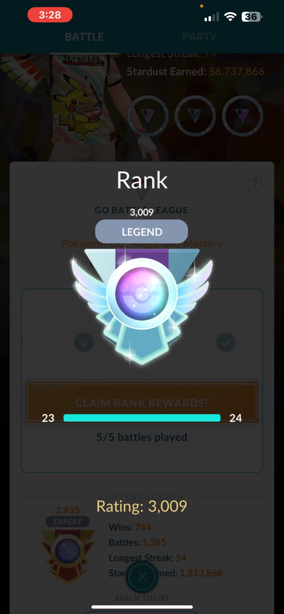 5-0 to keep the streak of making rank 10/Legend every season achieved 😅