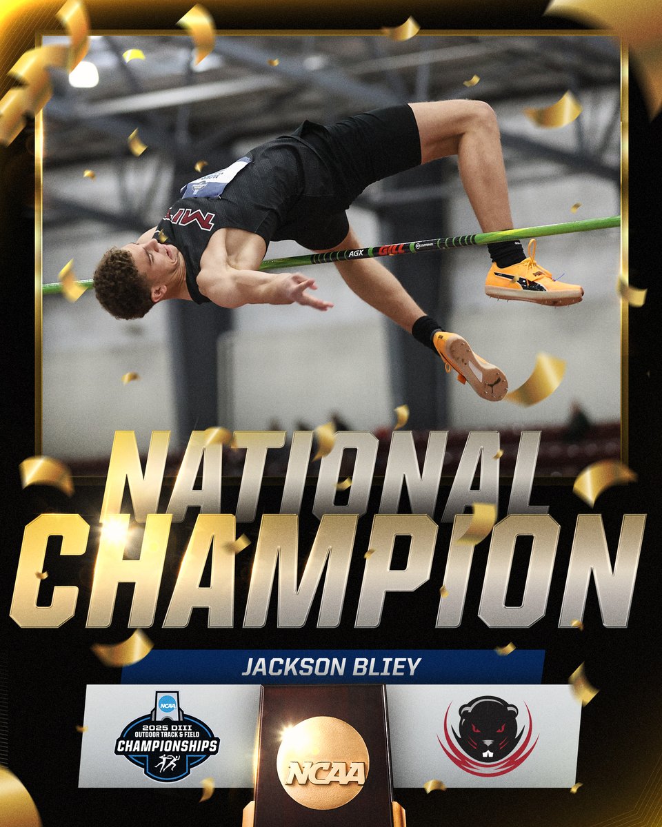 NCAA Division III (@ncaadiii) on Twitter photo NATIONAL CHAMPION 🏆
Jackson Bliey of <a href="/MITAthletics/">MIT Athletics</a> takes the men's high jump title with a top leap of 2.14m!
#WhyD3 | #D3tf NATIONAL CHAMPION 🏆
Jackson Bliey of <a href="/MITAthletics/">MIT Athletics</a> takes the men's high jump title with a top leap of 2.14m!
#WhyD3 | #D3tf